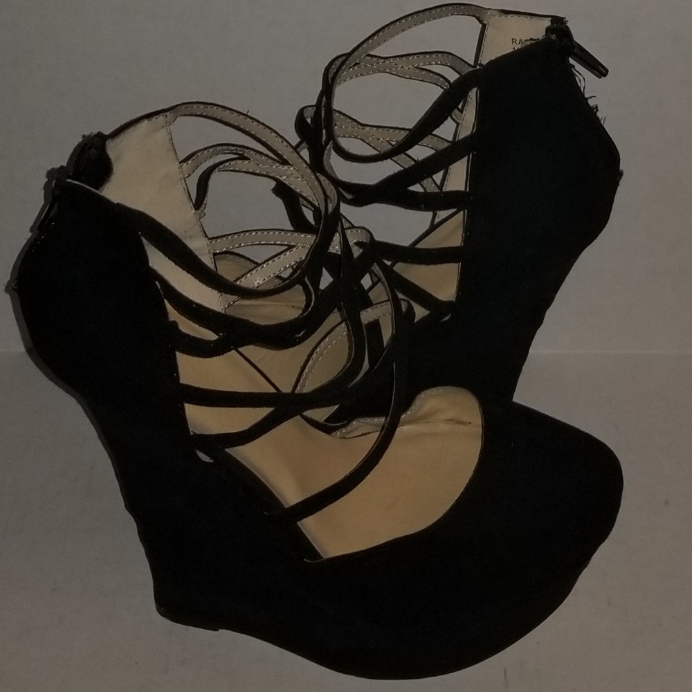 Scene Black Wedge Sandal